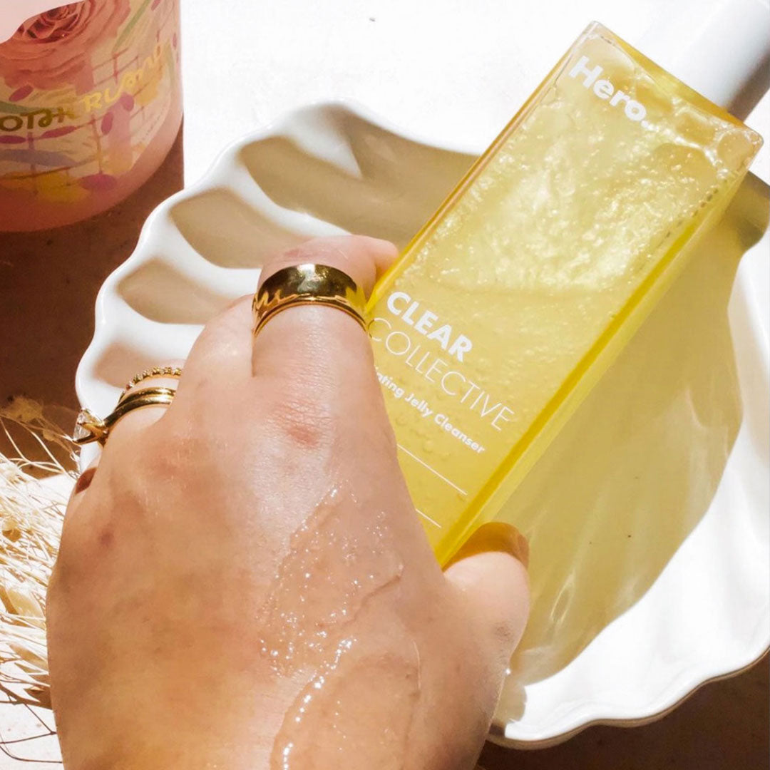 @always.amberina reaching for Clear Collective cleanser