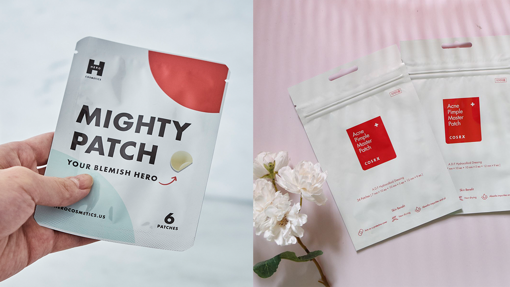 Mighty Patch next to Cosrx Acne Patch